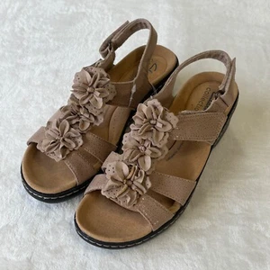 Clarks Collection Merliah Sheryl Sandal Womens Size 6 Tan Strapback Shoe - Picture 1 of 10