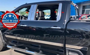 Silverado/Sierra 2500 HD/3500 HD 2020-24 doble cabina extendida borde de poste de pilar 8 piezas - Imagen 1 de 9