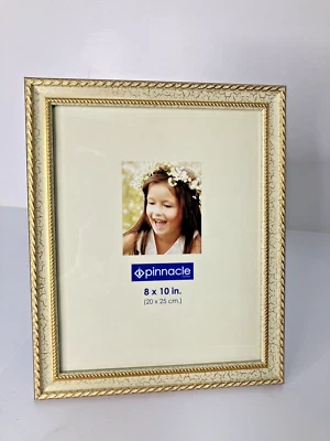 Marco de fotos Pinnacle 8x10 soporte de fotos dorado y marfil ~ NUEVO Foto 1 de 4