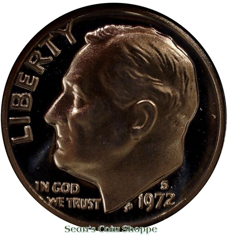1972 S Clad Proof Roosevelt Dime 10C San Francisco Gem US Coin CN Free Shipping! Cover
