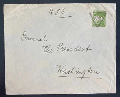 Cubierta de Palestina de 1930 al presidente Washington DC EE. UU. Foto 1 de 2