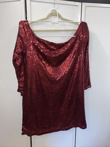 Xtaren Party Red Sequin Above The Knee Off The Shoulders Dress NWOT - Picture 1 of 8