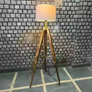 Natural Wooden Tripod Floor Lamp Tall Standing Lamp for Living Room,Home Décor - Picture 1 of 4