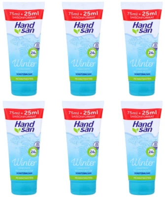 6x Handsan Winter Handcreme 2in1 24h Feuchtigkeit mit Shea & Cocoa Butter, 100ml - Bild 1 von 2