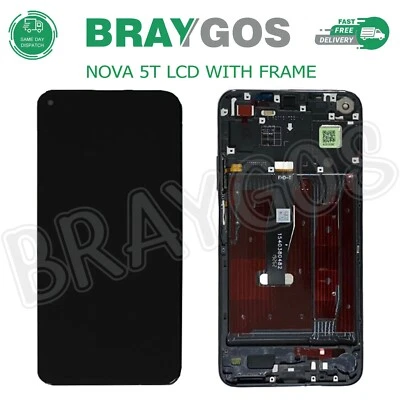 For Huawei Nova 5T YAL-L21 YAL-L61 Touch Screen Digitizer LCD Display With Frame - Image 1 of 4