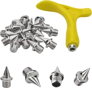 Pista Spikes 1/4Inch per Scarpe Uomo Ricambio in Acciaio Inox con Chiave per Y - Foto 1 di 12
