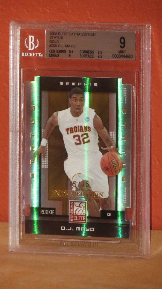 2008 Elite Extra O.J. Mayo Status Gold Rookie Card BGS 9. - Image 1 of 1
