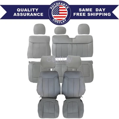 For 2009-2014 Ford F-150 Lariat Front & Second Row Replacement SEAT COVER Gray - Image 1 of 4