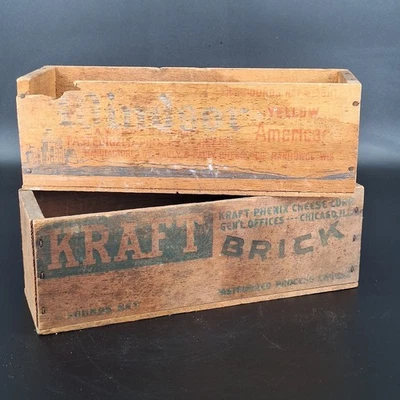 Lot of 2 Vintage Wooden Decor Boxes for Farmhouse Vignette - Image 1 of 4