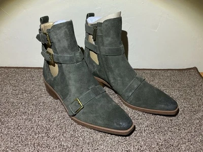 Michael Kors Ridley Booties Green Suede New 8.5 PV19J Shoes Women - Image 1 of 4