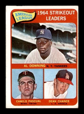 1965 Topps No11 Downing/Pascual/Chance AL Strikeout Leaders VGEX X3577710 - Изображение 1 из 3