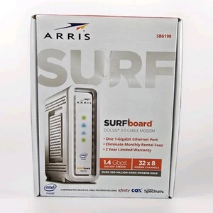ARRIS SURFboard SB6190 DOCSIS 3.0 32 x 8 Gigabit Cable Modem New Open Box - Picture 1 of 7