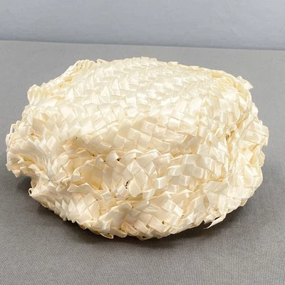 De Colección Sombrero Pastillero Mujer OS Marfil Mediados de Siglo Celulosa Paja Años 50 Boda Unión Foto 1 de 4