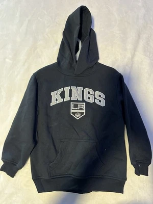 Moletom com capuz novo com etiquetas masculino NHL Los Angeles Kings tamanho pequeno preto logotipo manga longa - Imagem 1 de 4