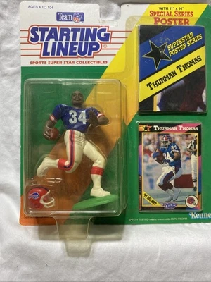 Thurman Thomas Buffalo Bills 1992 alineación inicial con póster sin abrir Foto 1 de 4