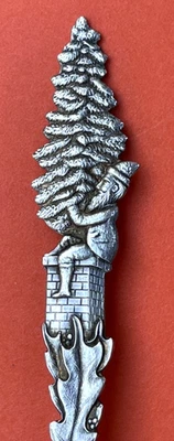 CUCHARA RECUERDO PLATA ESTERLINA SANTA CLAUS ÁRBOL DE NAVIDAD RARO Foto 1 de 4