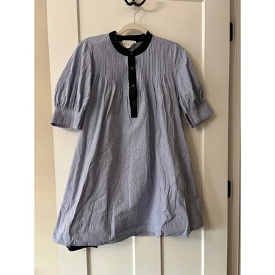 Vestido Tuckernuck Pomander Place Azul Punto Suizo Pintuck Midi Manga Abullonada Foto 1 de 4