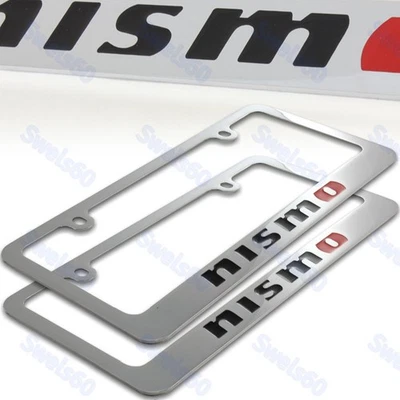 Marco de matrícula de latón enchapado grabado a mano para Nissan NISMO 2 PIEZAS Foto 1 de 4