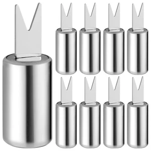 10 Stück Edelstahl Mais Gabel Reise Grill Plektren Halter Metall - Bild 1 von 11