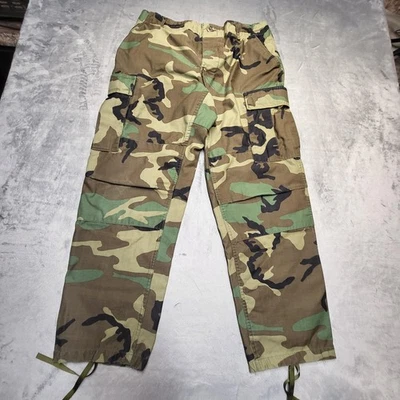 Vintage USGI BDU Pants Mens Medium Short Woodland Camo Cargo USA Made Army 90s - Image 1 of 4