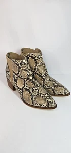Chinese Laundry Stiefel Damen Größe 6,5 / 37 Stiefelette hellbraun Schlangenledermuster - Bild 1 von 9