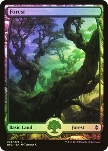 MTG FOIL Forest 274 Full Art - Battaglia per Zendikar #274 - Foto 1 di 1
