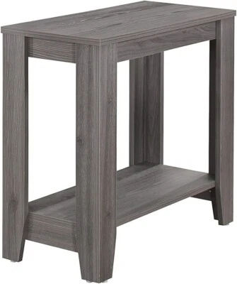 Monarch Specialties accent side lamp table, 24" x 12" x 22, Grey, Wood - Image 1 of 4