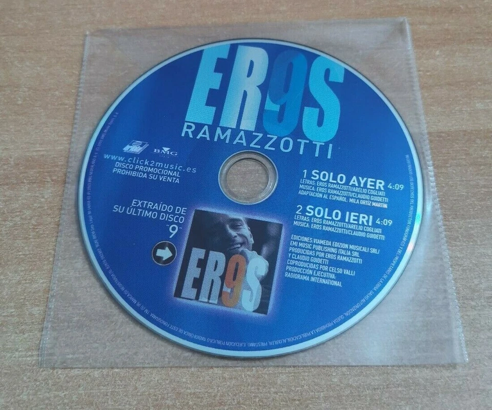 EROS RAMAZZOTTI Solo ayer SUNG IN SPANISH VERY RARE SPANISH PROMO CD SINGLE 2003 - Image 1 of 1