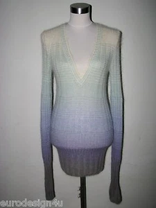 NWT MISSONI LODOVICA KNIT LONG V-NECK PULLOVER ORANGE LBL sz 42/08 made in Italy - Picture 1 of 12
