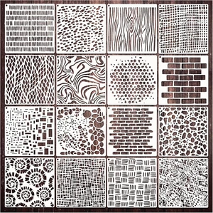 Cubist Stencils for Crafts Reusable 6 X 6 Inch Texture Mixed Media Burlap Art... - Picture 1 of 12