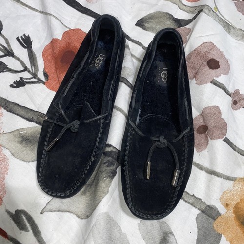 Mocassino da guida UGG 1650 Dakota in pelle di pecora nero scarpe slip on 7