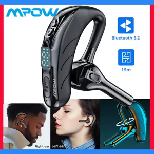 Wireless Bluetooth Headphones Earpiece Android Mobile Phone Hands-free Headset - Picture 1 of 21