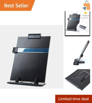 Durable Portable Document Holder - 7 Adjustable Angles & Highlight Clip in Black - Image 1 of 4
