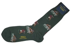 BNWT RALPH LAUREN POLO Mens Equestrian Horses Socks Hunter Green Size 7 - 10 - Picture 1 of 1