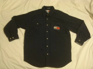 Chaqueta Camisa De Colección Para Hombre Tommy Hilfiger Logo Polar Azul Marino Abotonada Mediana - Imagen 1 de 5