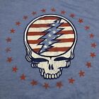 Grateful Dead Steal Your Face T Shirt Xl Red, White & Blue Euc Front Print