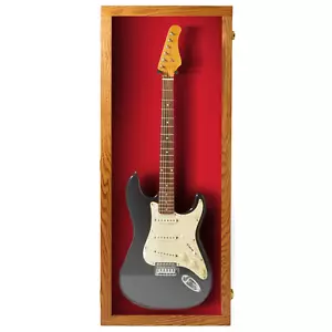 E-Gitarren Vitrine Acryl Gitarrenkoffer Wandhalterung - Premium Eiche - Bild 1 von 78
