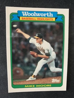 1990 Woolworth Topps Baseball #27 Mike  Moore Oakland Athletics NmMt Free Ship! - Image 1 of 2