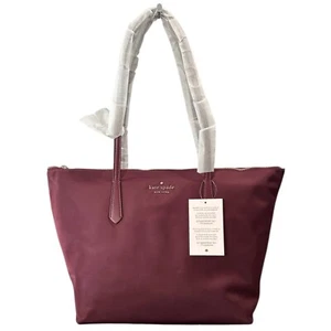 NWT Kate Spade Kitt Little Better Nylon Tote Large Purse Shoulder Deep Berry - Picture 1 of 11