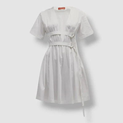 $1395 Altuzarra Women's White Malik Strapped Fit-and-Flare Mini Dress Size 38 Foto 1 de 4
