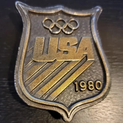 Vintage/Retro 1980 USA Olympic Brass Belt Buckle. Bergamot Brass Works - Image 1 of 4