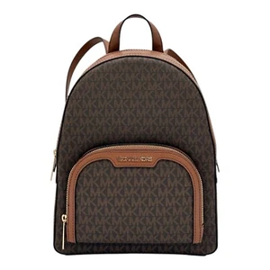 Michael Kors Mochila Jaycee Mochila Mediana Marrón Bolso de Cuero Mujer Monograma - Imagen 1 de 11
