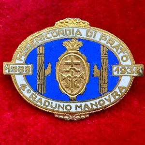 Distintivo Misericordia di Prato 4° Raduno Manovra 1938 smaltato Picchiani - Foto 1 di 2