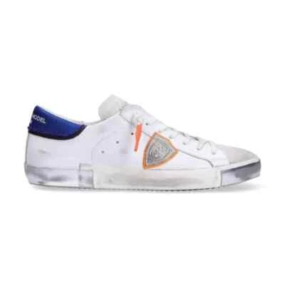 Sneakers Uomo Philippe Model Prsx In Pelle Bianca, back Blu Elettr art PRLU VLT1 - Immagine 1 di 4