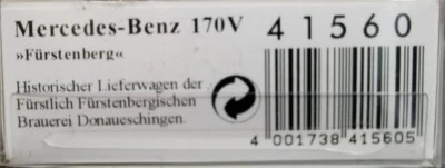 BUSCH 41560 Mercedes Benz 170V "Furstenberg" - scala H0 - Immagine 1 di 3