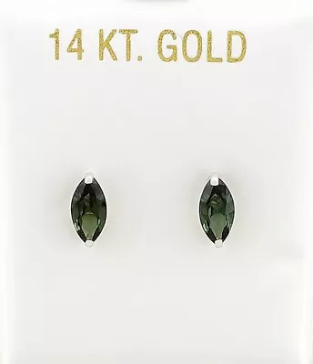 PENDIENTES TSAVORITA ORIGINALES 1,28 quilates oro blanco 14k - Certificado Gratis Foto 1 de 4