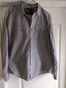 American Eagle Outfitters, Shirt, Mens, Large, Button Up, Black Stripe, 100% Cot - Picture 1 of 9