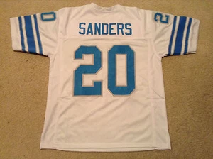 UNSIGNED CUSTOM Sewn Stitched Barry Sanders White Jersey - M, L, XL, 2XL, 3XL - Picture 1 of 2