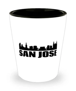 Shot Glass Skyline SAN JOSE, Shot Glass Gift, San Jose CA, Shot Glass, Bday Gift - Picture 1 of 1