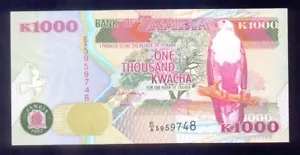 Zambia 1000 Kwacha 1992 P40a UNC - Picture 1 of 2